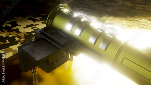 3D render of Javelin. One of the best guns used by the Ukrainian army against Russia.