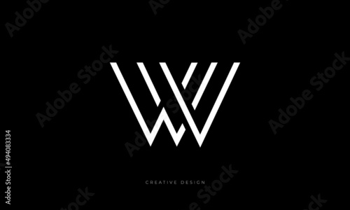 VW minimal letter branding logo