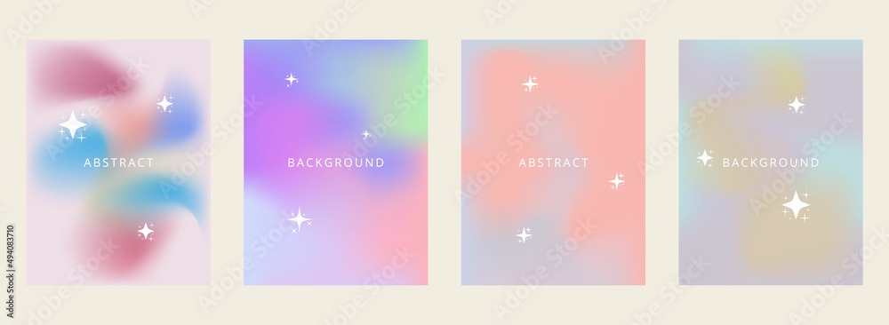 Fototapeta premium Gradient background set. Abstract&nbsp;cover, wall arts with colourful geometric shapes and liquid color. Website and banner.