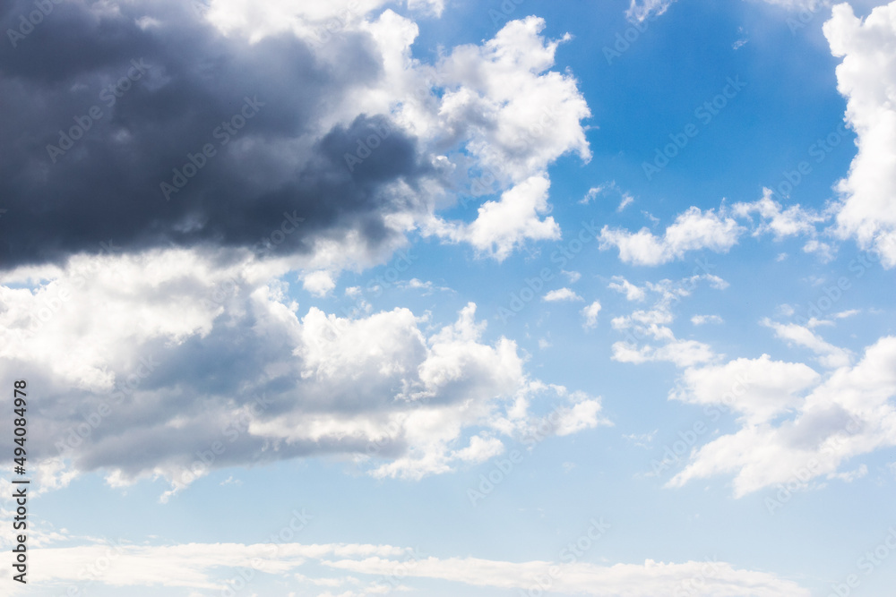 blue sky and white clouds on a sunny weather. world environment day concept. nature series in summer. creative gradient background for installation and design