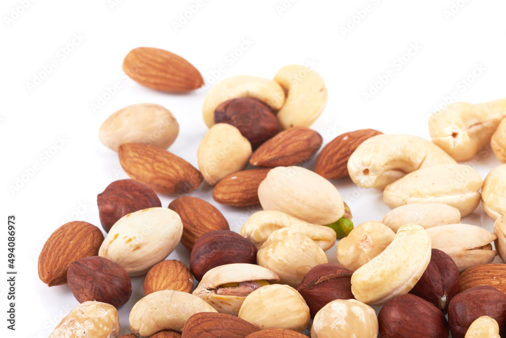 Nuts on white Nuts on white
