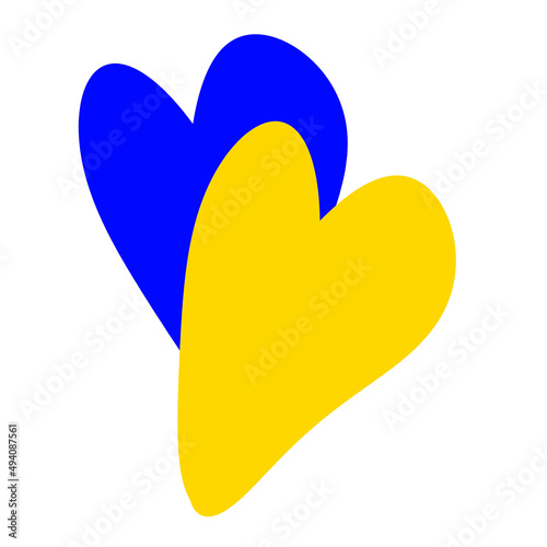 The symbol of Ukraine is two blue and yellow hearts. Patriotism. © Svetlana 