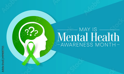 Mental health awareness month observed each year during May. it includes our emotional, psychological, and social well-being. It affects how we think, feel, and act. Vector illustration