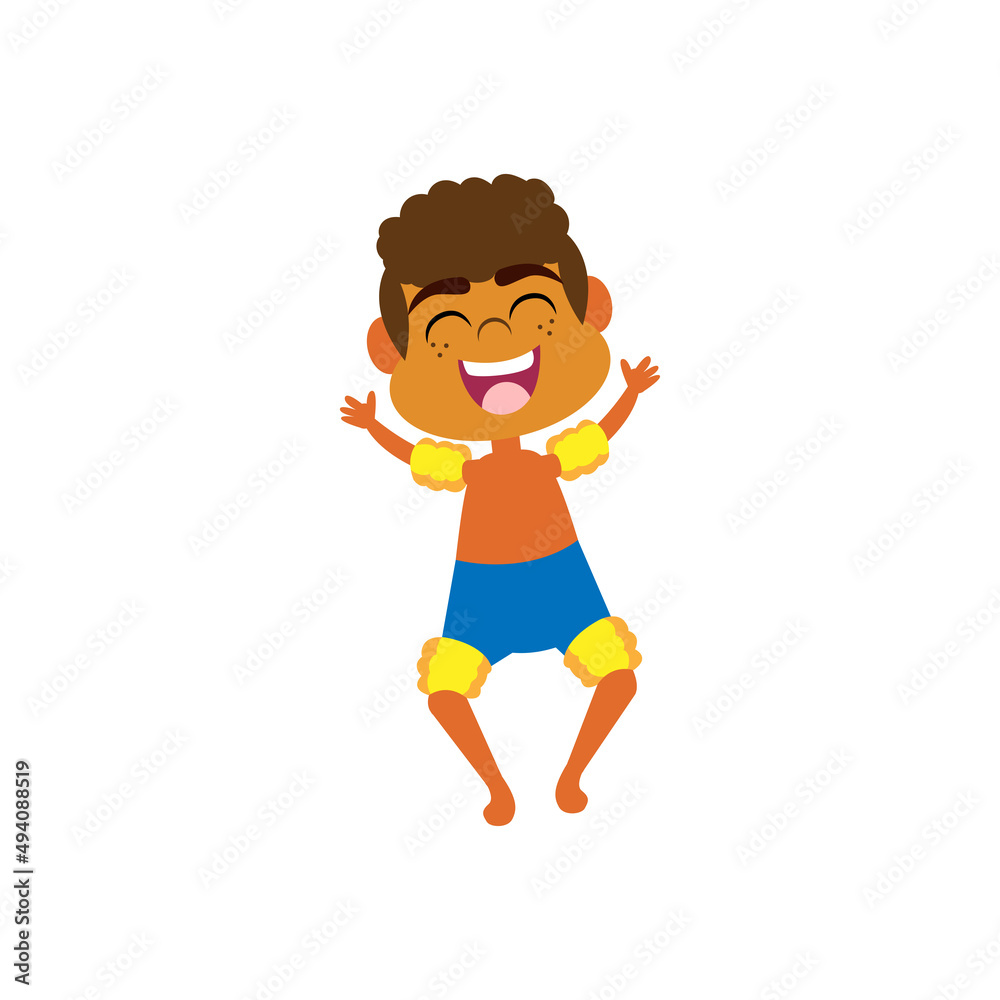 Isolated boy happy beach summer kids holiday vector illustration Isolated boy happy beach summer kids holiday vector illustration
