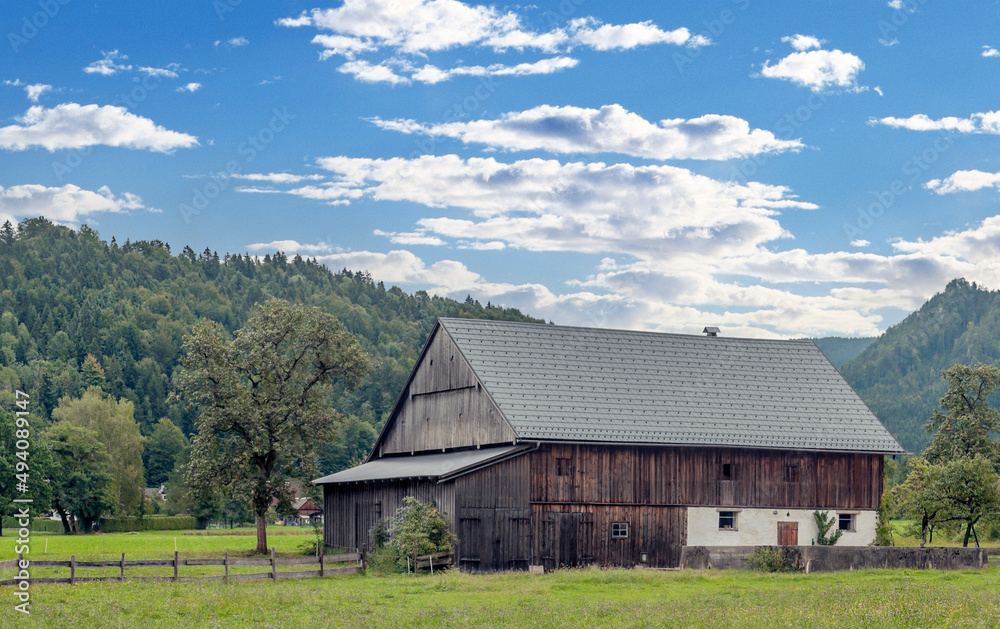 Village of Gosau with its wooden houses