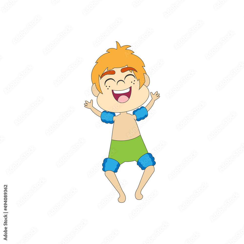 Isolated boy happy beach summer kids holiday vector illustration Isolated boy happy beach summer kids holiday vector illustration