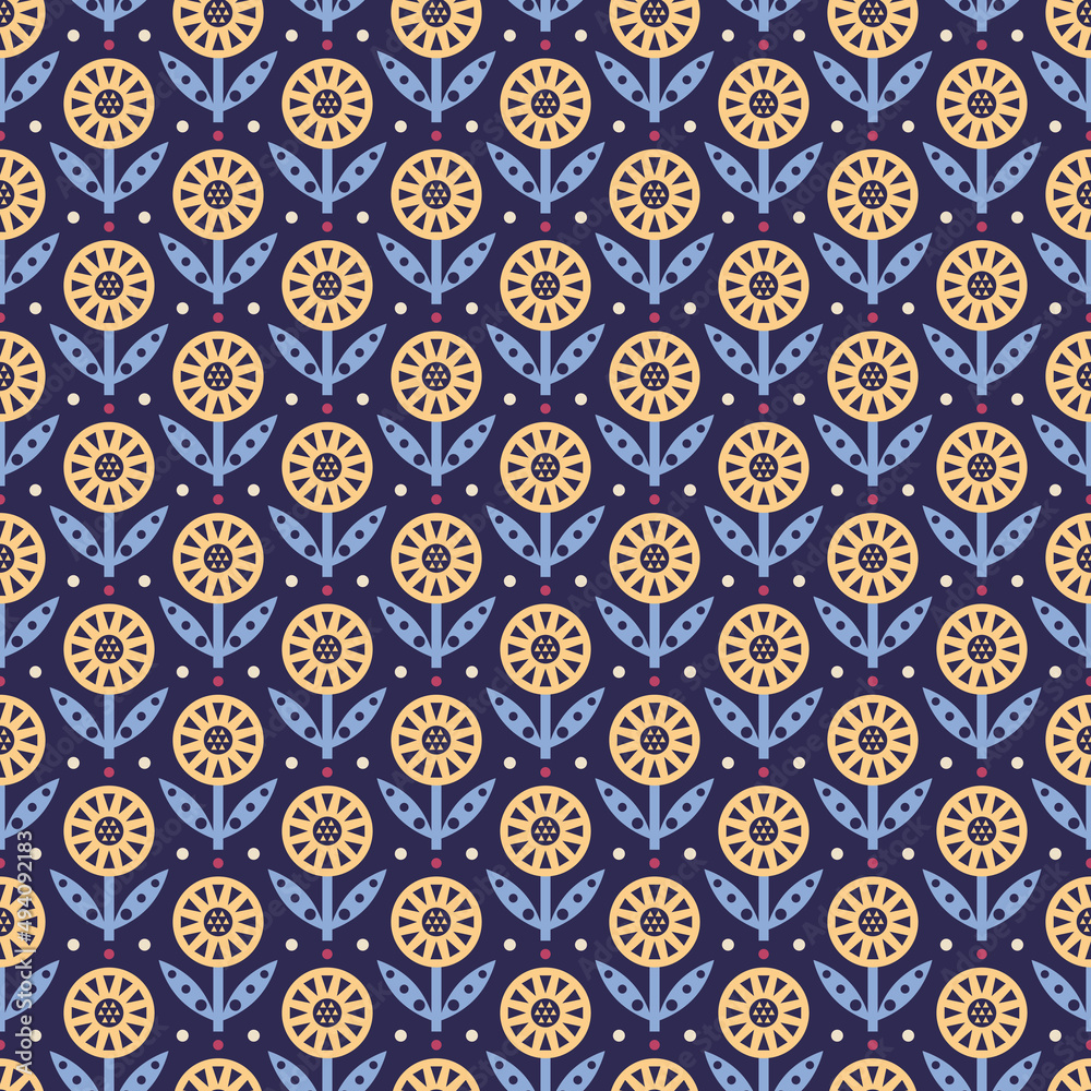 Decorative floral seamless pattern