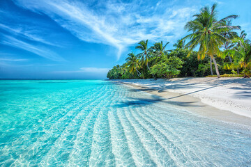 Acrylglasbilder Blau Maldives Islands Tropical  © Kyrenian