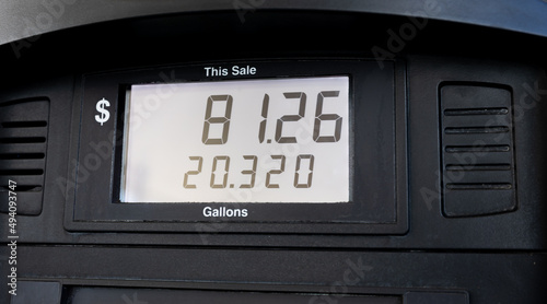 Unusually high gas prices at pump photo