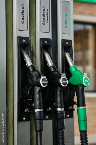 different pumps in a gas station