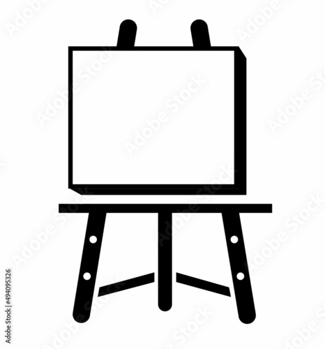Vector Wooden Brown Sienna Easel Simple Icon