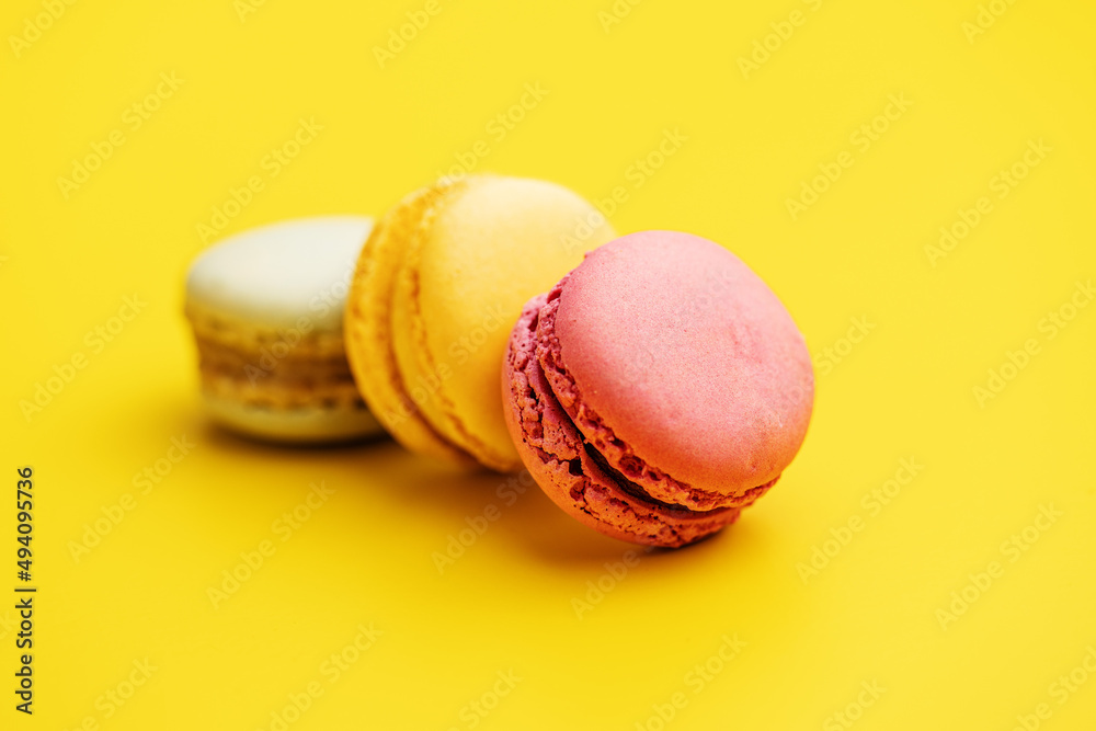 Sweet colorful macarons. Traditional french macaroons. Tasty dessert Sweet colorful macarons. Traditional french macaroons. Tasty dessert