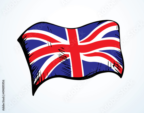 Flag of Great Britain. Vector drawing icon