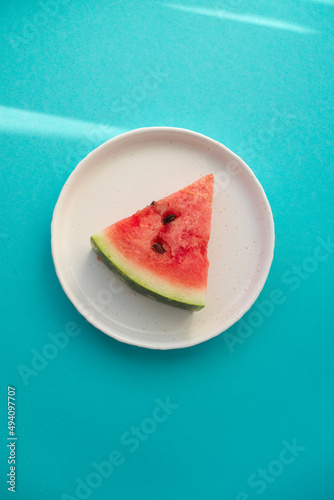 Ripe red berry with seeds for freshness in the hot summer