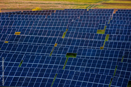 solar panels station above, alternative energy concept