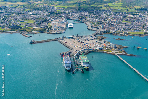 Konstfotografi Aerial Views of the port of Holyhead, Anglesey, North Wales