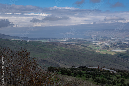 View of Jordan Valley from the remains of the North-Eastern tower of Belvoir Crusader Castle, Jordan Star National Park, Beit Shean, Northern Israel, Israel