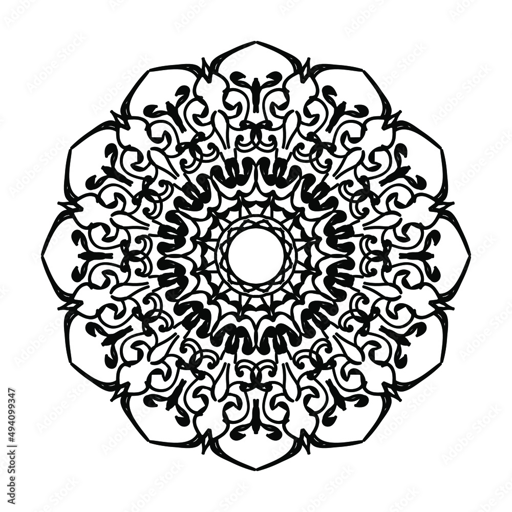 Hand drawn mandala. decoration in ethnic oriental doodle ornament. Hand drawn mandala. decoration in ethnic oriental doodle ornament.
