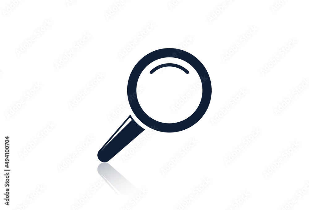 Magnifying glass icon. Search symbol in flat design. Vector illustration