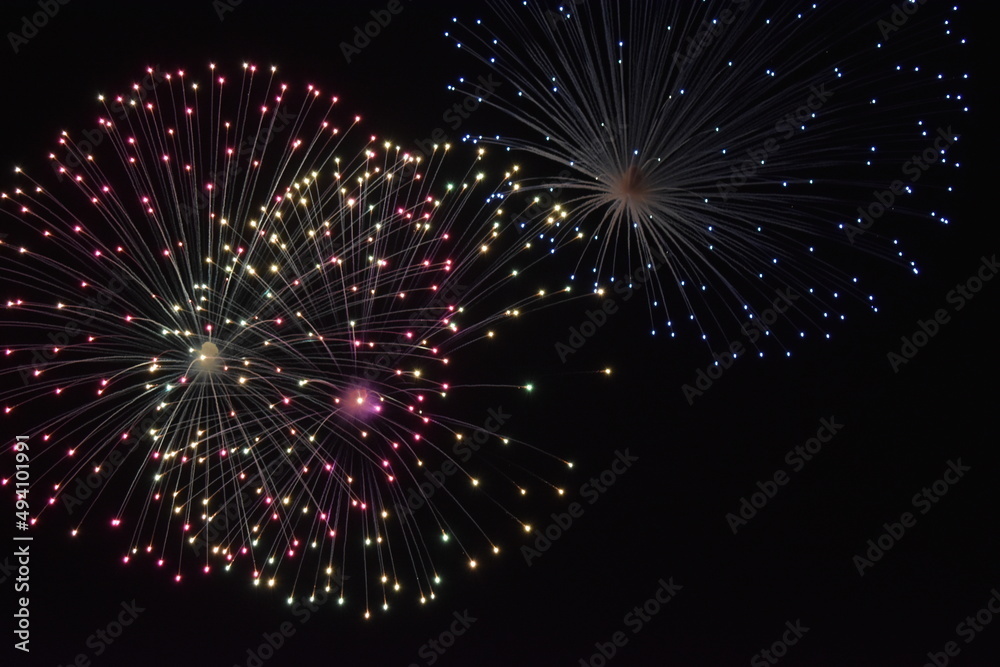 Obraz premium fireworks on the black background