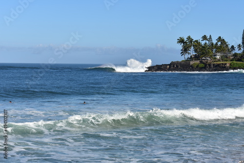waves crashing on the beach