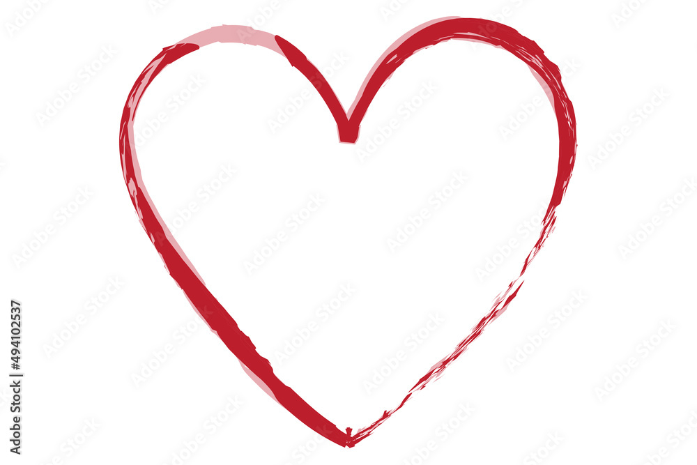 Heart contour vector. Red hand drawn love icon isolated. Paint brush stroke heart icon. Hand drawn vector for love logo, heart symbol, doodle icon and Valentine's day. Painted grunge vector shape Heart contour vector. Red hand drawn love icon isolated. Paint brush stroke heart icon. Hand drawn vector for love logo, heart symbol, doodle icon and Valentine's day. Painted grunge vector shape