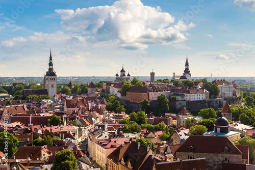 Aerial View of Tallinn and Toompea Hill