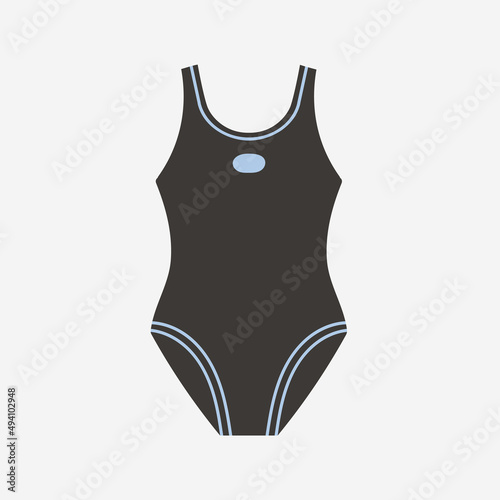 Swimsuit icon. For swimmers, water polo players, synchronized swimming. Water sports equipment. Swimming pool and sport concept. Vector illustration.