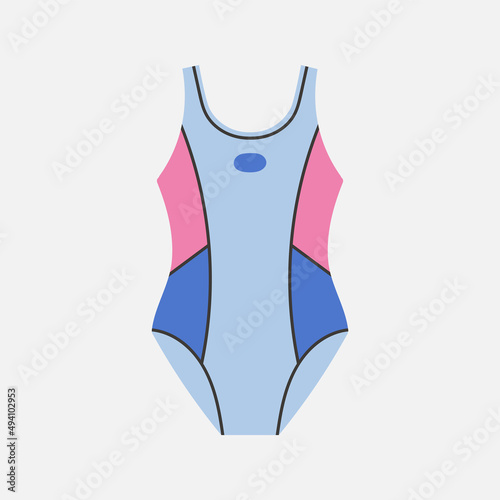 Swimsuit icon. For swimmers, water polo players, synchronized swimming. Water sports equipment. Swimming pool and sport concept. Vector illustration.