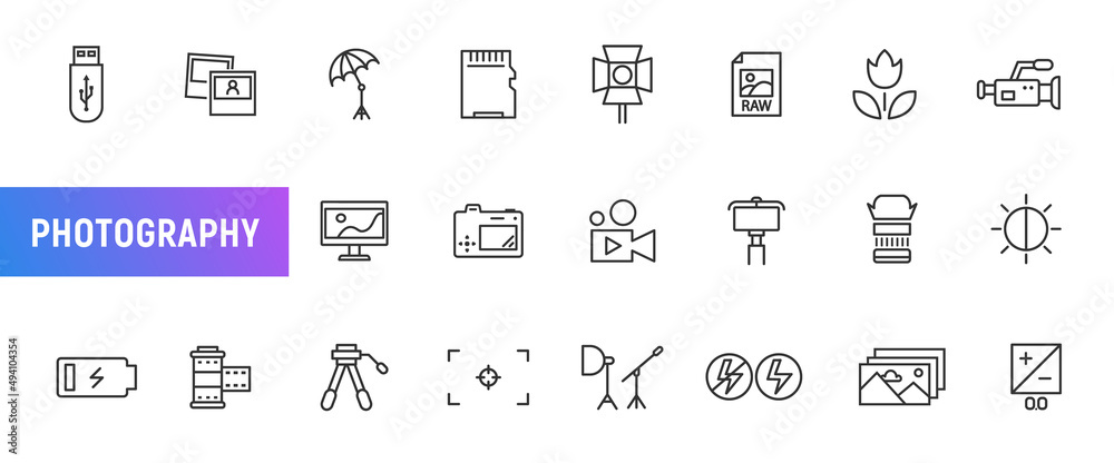 Photography line icon panoramic camera photo side view logo. Photo vector line icon illustration art Photography line icon panoramic camera photo side view logo. Photo vector line icon illustration art