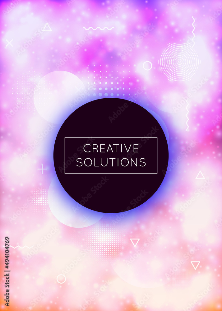 Hipster Fluid. Science Dots. Retro Pearlescent Backdrop. Trendy