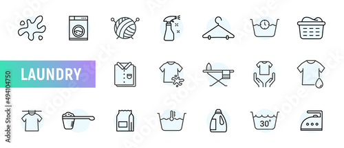 Laundry hand wash spray toilet window house wash bottle. Cleaner service laundry line icon
