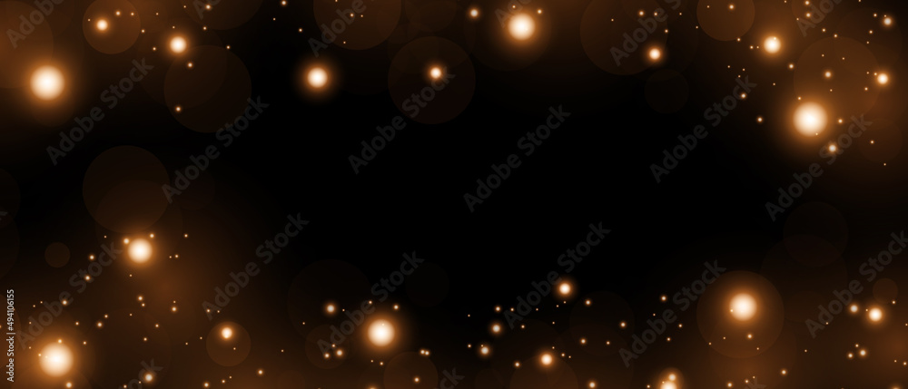 Glittering particles of fairy dust, light. Magic concept. Glowing dust. Dusty gold. Abstract background with bokeh effect. Vector illustration Glittering particles of fairy dust, light. Magic concept. Glowing dust. Dusty gold. Abstract background with bokeh effect. Vector illustration