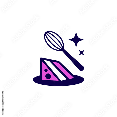 Elegant tasty cake logo design. Vector image.	