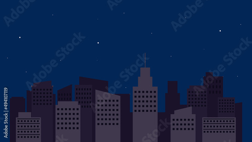 大規模な停電に落ちる都市　計画停電　風景　夜景　夜中