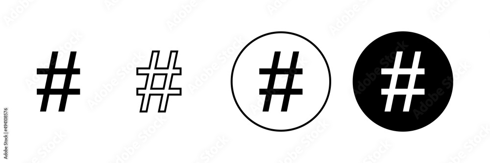 Obraz premium Hashtag icons set. hashtag sign and symbol