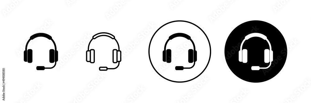 Headphone icons set. Headset sign and symbol Headphone icons set. Headset sign and symbol