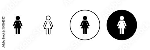 Female icons set. woman sign and symbol