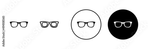 Glasses icons set. Glasses sign and symbol