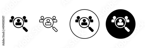 Hiring icons set. Search job vacancy sign and symbol. Human resources concept. Recruitment