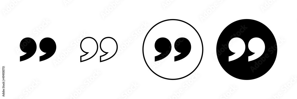 Quote icons set. Quotation mark sign and symbol Quote icons set. Quotation mark sign and symbol