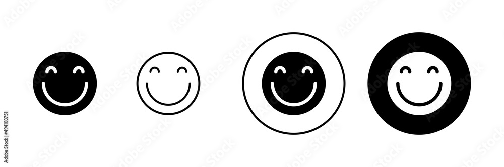 Fototapeta premium Smile icons set. smile emoticon icon. feedback sign and symbol