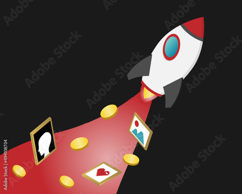 Digital artwork in digital marketplace for sales