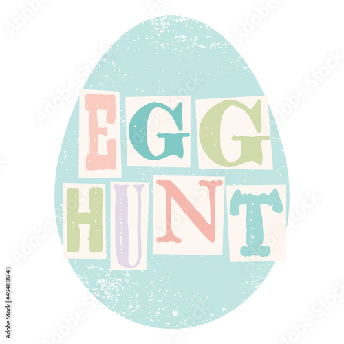 A grunge easter design with text in ransom note style
