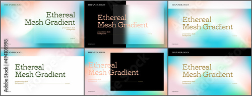 Mesh gradient peachy and minty pastel colour palette vector background for landing page or presentation deck for business pitch or fashion industry marketing proposal