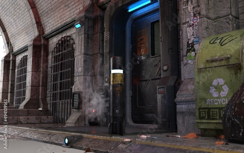 фотография 3D-illustration of a cyberpunk city