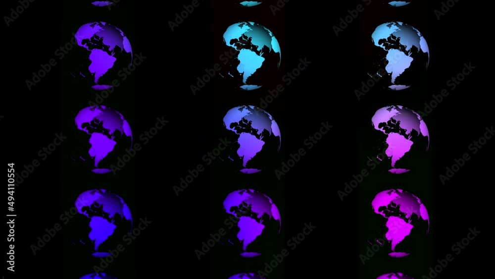 Glass Cube 4K Loop Abstract volume blue neon squares Glass Cube 4K Loop Abstract volume blue neon squares