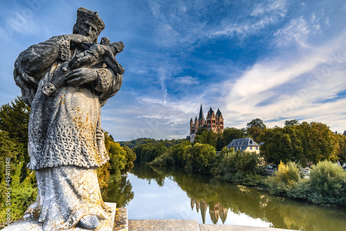 Statue of St.John of Nepomuk in front River Lahn