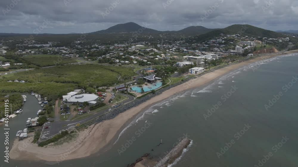 Aerial View Of Ross Creek A Popular Fishing Spot In Yeppoon, QLD, Australia. Aerial View Of Ross Creek A Popular Fishing Spot In Yeppoon, QLD, Australia.