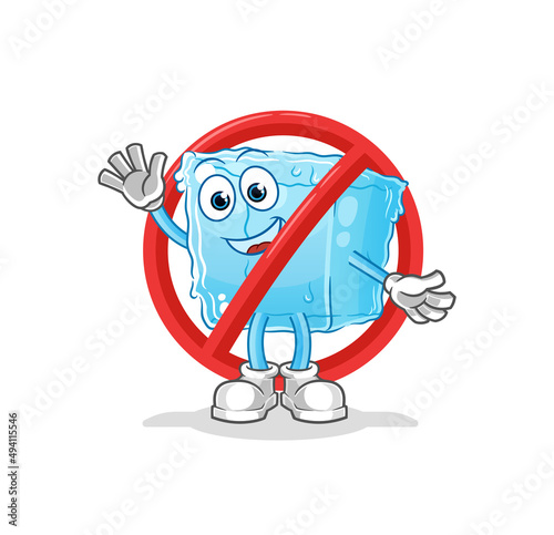say no to ice cube mascot. cartoon vector © dataimasu